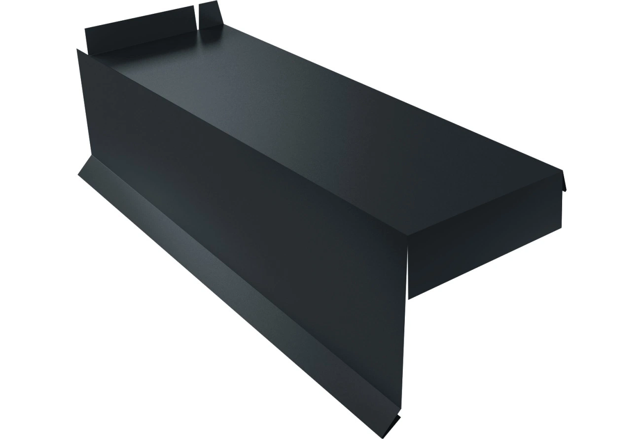Торцевая планка сегментная Квадро Профи Левая стартовая Grand Line 0,5 Полидэкстер TwinColor RAL 7016 антрацитово-серый