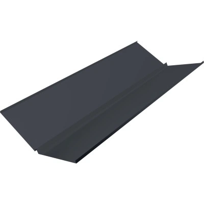 Планка ендовы нижней с компенсатором Grand Line 0,45 Drap СТ двухсторонний RAL 7024 мокрый асфальт (2м) — 831875