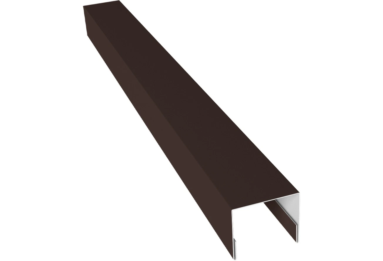 Планка П-образная заборная 24 Grand Line 0,7 ПЭ слим с пленкой RAL 8017 шоколад (2м)