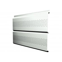 Софит металлический ЭкоБрус новый Grand Line с перфорацией 0,45 Drap RAL 9003 сигнальный белый