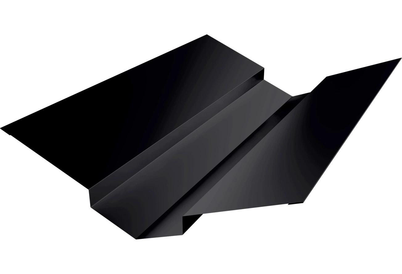 Планка ендовы верхней 88х43х43х88 Grand Line 0,5 Velur RAL 9005 черный (3м)