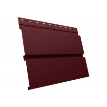 Сайдинг металлический Квадро Брус в02 Grand Line 0,45 ПЭ двухсторонний с пленкой RAL 3005 красное вино