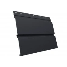 Сайдинг металлический Квадро Брус в02 Grand Line 0,5 Полидэкстер TwinColor с пленкой RAL 7024 мокрый асфальт