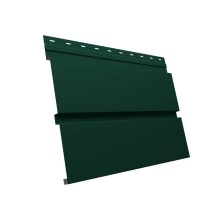 Сайдинг металлический Квадро Брус в02 Grand Line 0,45 Drap ТХ с пленкой RAL 6005 зеленый мох