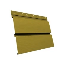 Сайдинг металлический Квадро Брус 3D в02 Grand Line 0,45 ПЭ с пленкой RAL 1018 цинково-желтый