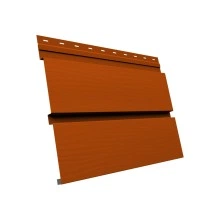 Сайдинг металлический Квадро Брус 3D в02 Grand Line 0,45 ПЭ с пленкой RAL 2004 оранжевый