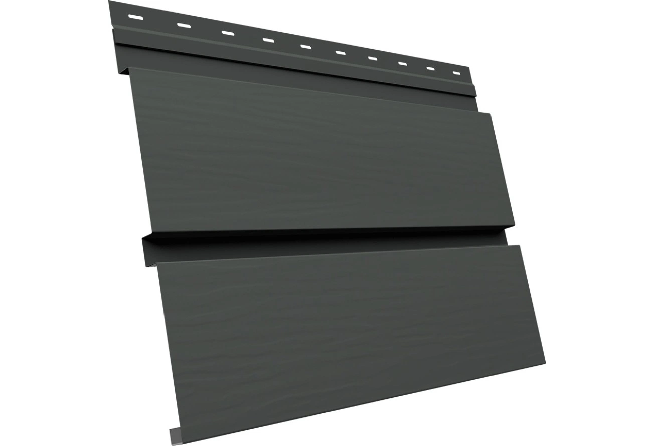 Сайдинг металлический Квадро Брус 3D в02 Grand Line 0,45 ПЭ с пленкой RAL 7005 мышино-серый