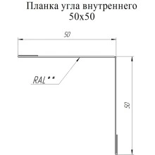 Угол внутренний 50х50 Grand Line 0,45 Принт Премиум Дымчатый дуб (3м)