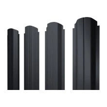 Штакетник П-образный A фигурный Grand Line 0,45 Drap двухсторонний RAL 7024 мокрый асфальт