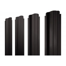 Штакетник П-образный B фигурный Grand Line 0,45 Drap двухсторонний RR 32 темно-коричневый