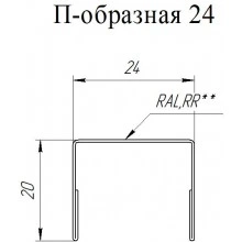 Планка П-образная заборная 24 Grand Line 0,45 Принт Премиум двухсторонний Серое дерево (2м)