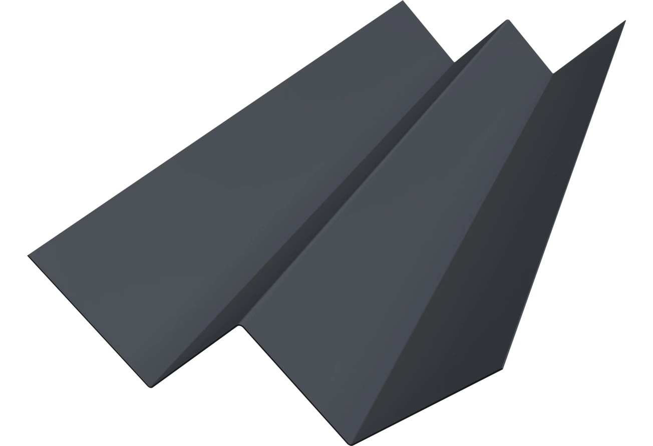 Угол внутренний фибросайдинга Слим Grand Line 0,45 Drap двухсторонний RAL 7024 мокрый асфальт (3м)