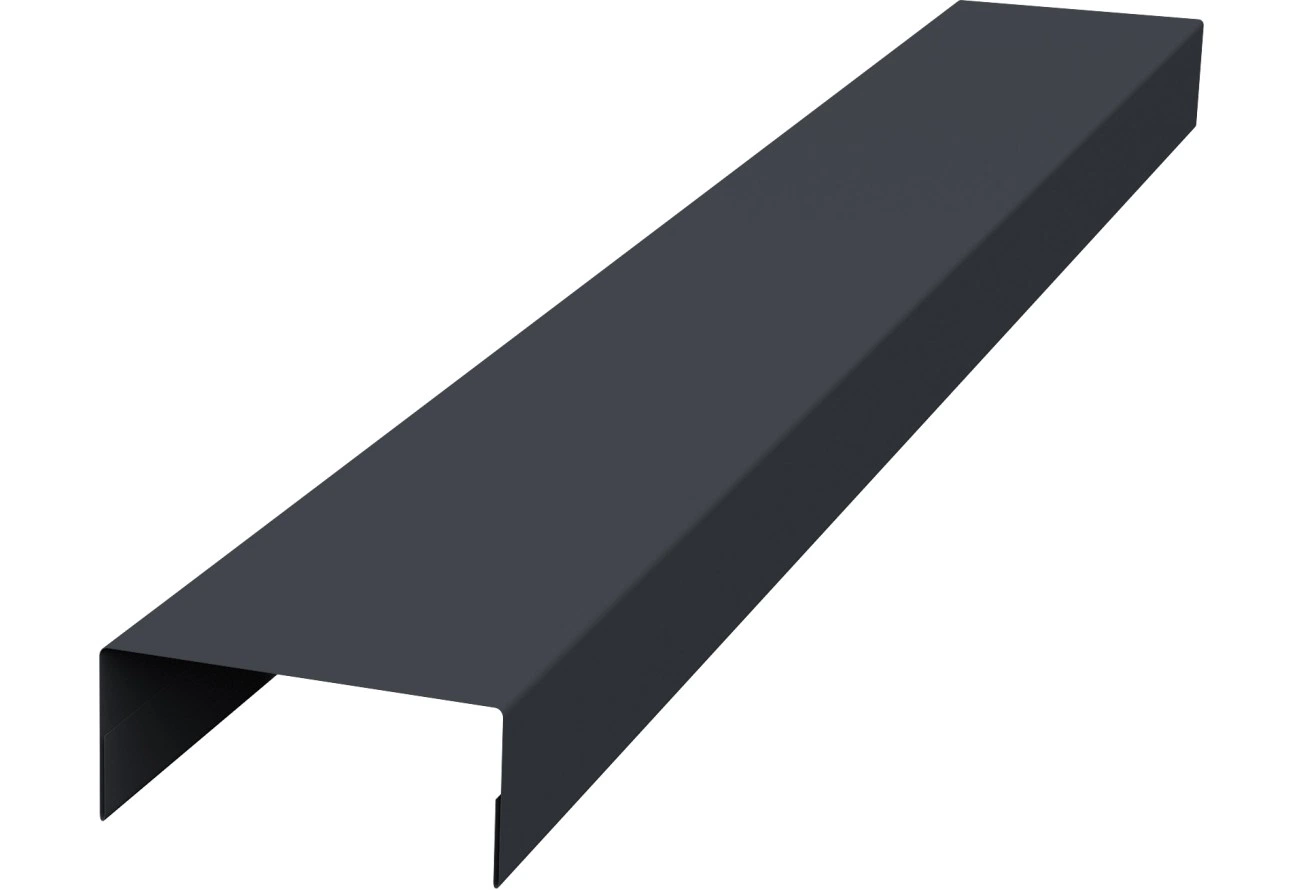Крышка 30х15 для забора жалюзи Техас Grand Line 0,45 Drap двухсторонний RAL 7024 мокрый асфальт (2м)