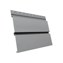 Сайдинг металлический Квадро Брус 3D в02 Grand Line 0,45 Drap ТХ с пленкой RAL 7004 сигнальный серый